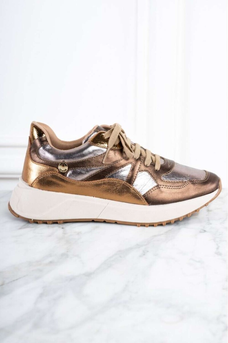 Zapatilla Cuero Metalizado - Cobre 