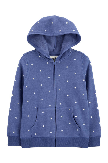 Campera de algodón con felpa, diseño margaritas Sin color