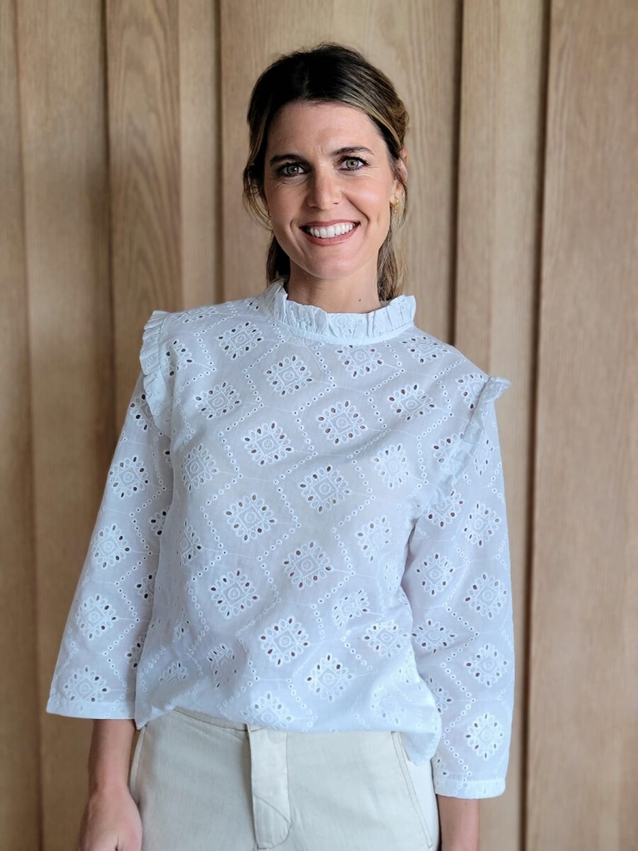 Blusa Jazmín - Broderie calado Blanco 