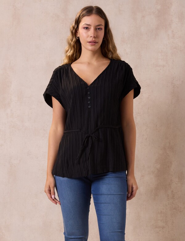 Blusa Plisada NEGRO
