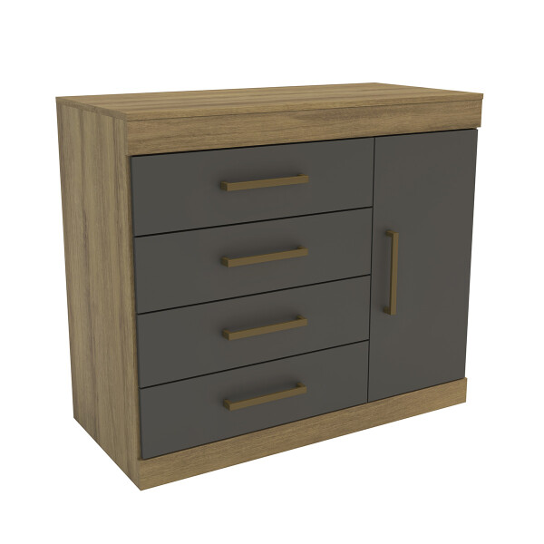 COMODA MODELO ROMENIA LAMINA COLOR MEL/GRAFITE INTENSO Comoda Modelo Romenia Lamina Color Mel/grafite Intenso