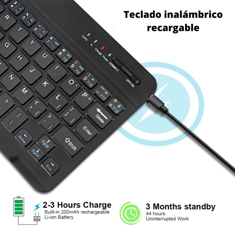 Teclado Ultra Delgado Slim Batería Recargable Inalámbrico Teclado Ultra Delgado Slim Batería Recargable Inalámbrico