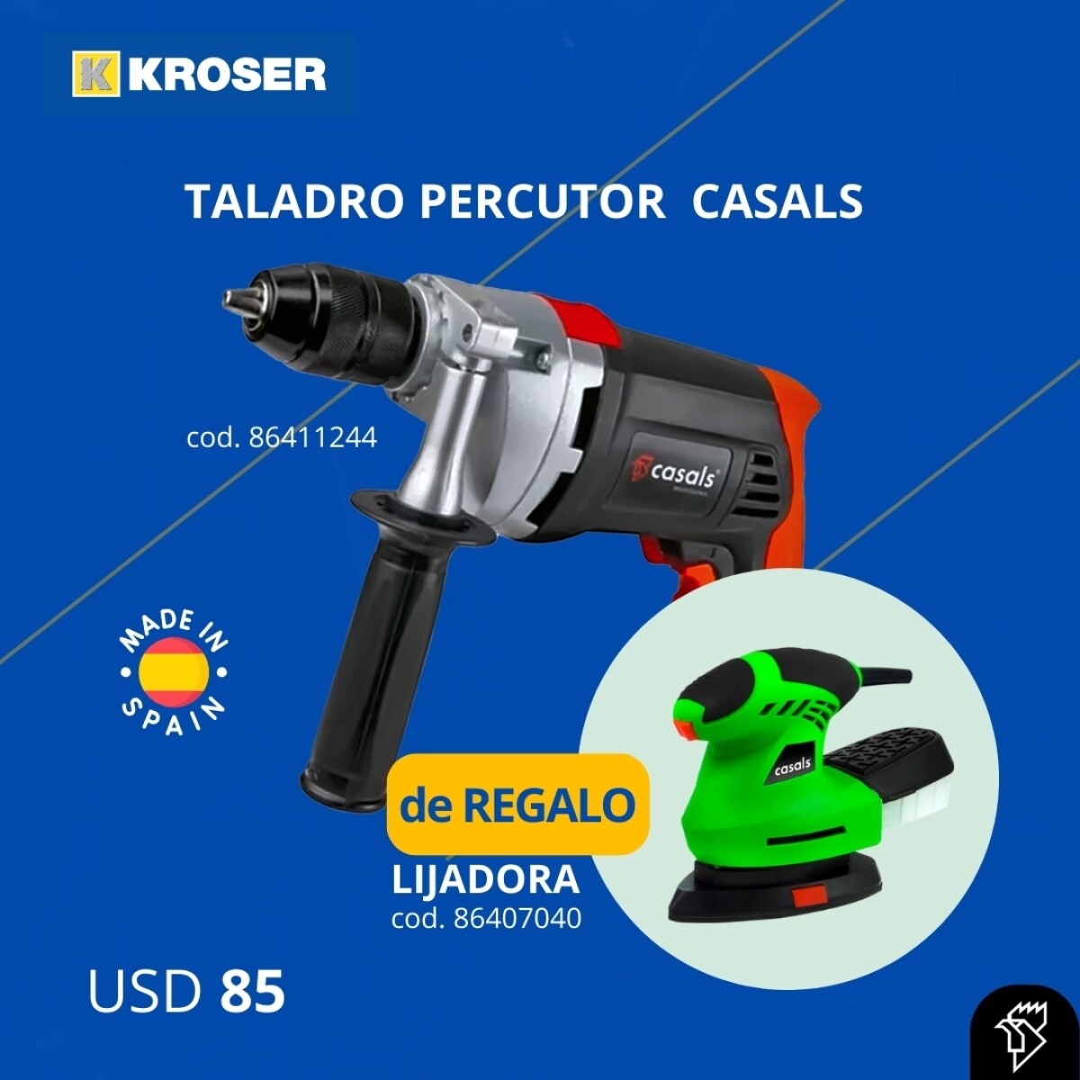 TALADRO PERCUTOR 850W VVR CNPD16REA CASALS + LIJAD - N/a 