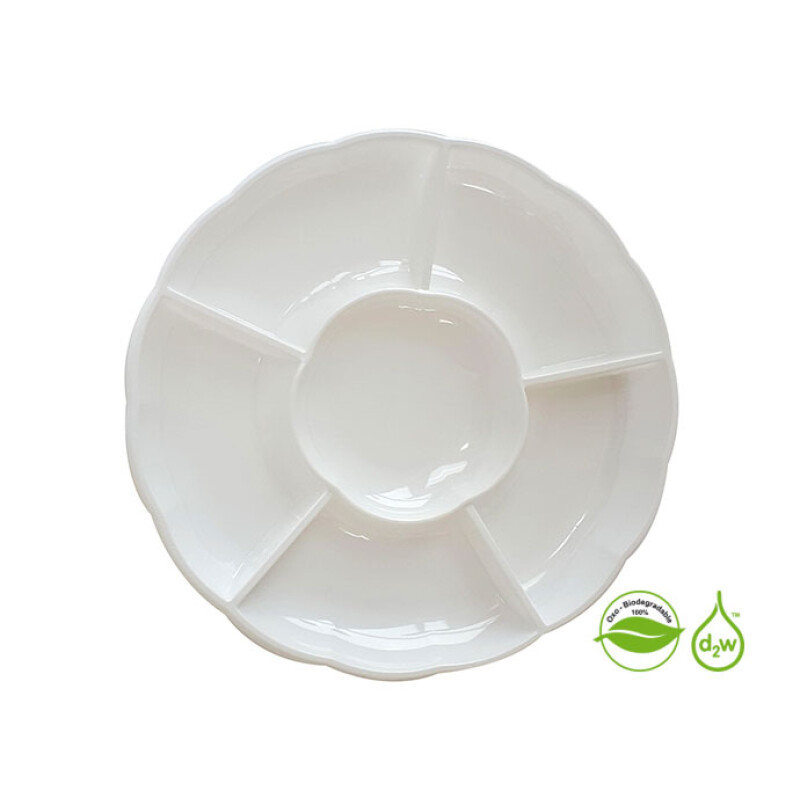 Bandeja Circular Biodegradable para Copetin x3 Un Blanco