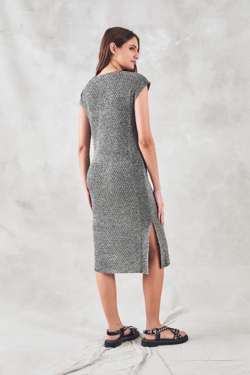 Vestido Tejido Lurex Negro