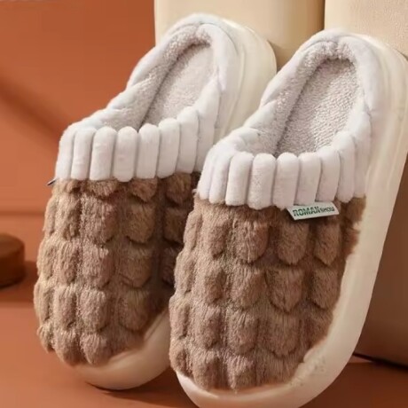 Pantufla de Felpa Super Abrigadas Antideslizante Unisex Marrón