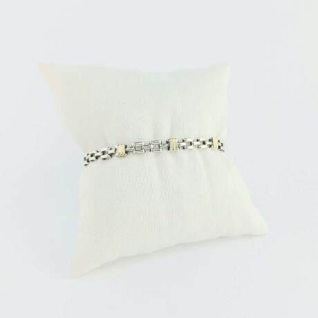 Pulsera de plata 925 con detalles en double de oro 18 ktes Modelo Panter