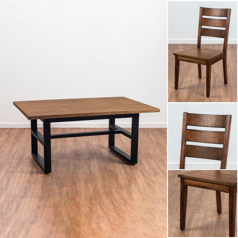 JGO COMEDOR 6PTS JC037/HIERRO 2 SILLAS+2 BANQ (CD) Unica