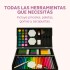 Set Valija Maletín Arte Escolar Didáctico 145 Piezas Pintar Variante Color Rosa