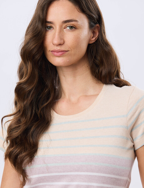 REMERA RAYADA DE ALGODÓN Lila