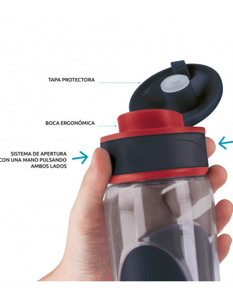 Botella deportiva transparente en tritan Quokka Splash 730ml CARBON