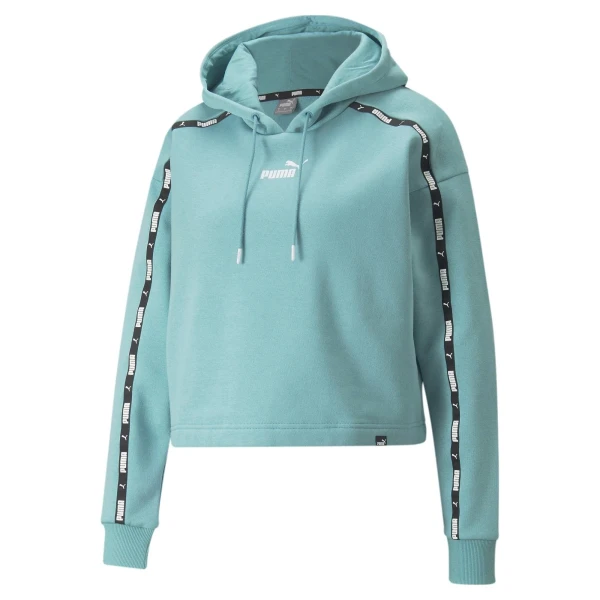 Power Tape Crooped Hoodie - PUMA TURQUESA