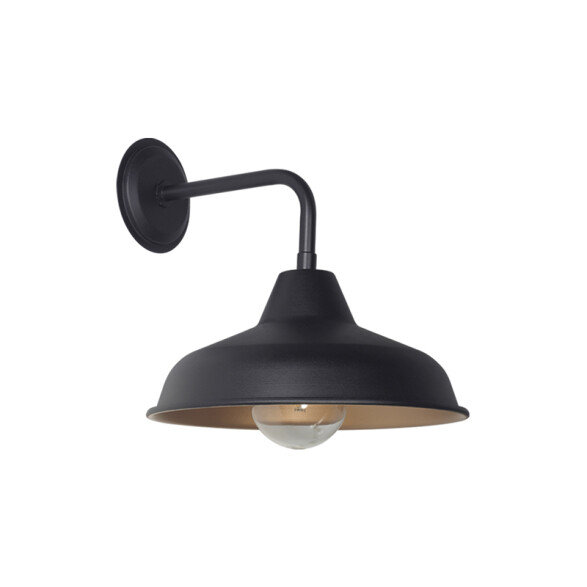 Aplique pared pantalla metalica negro E27 Ø310mm JU0232