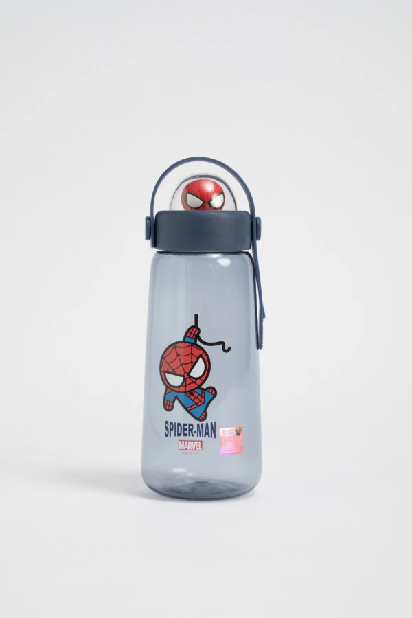 Botella plastico spiderman 600 ml Azul Marino