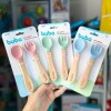 Set cubiertos silicona bambu BUBA rosa