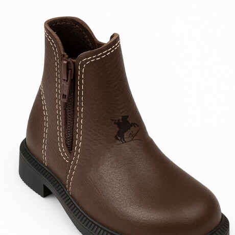 bota de niño 100% cuero Marrón