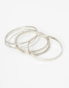 Pulseras Flexibles Sets Metal Set De Pulseras Labradas De Metal - Plateado Hematite