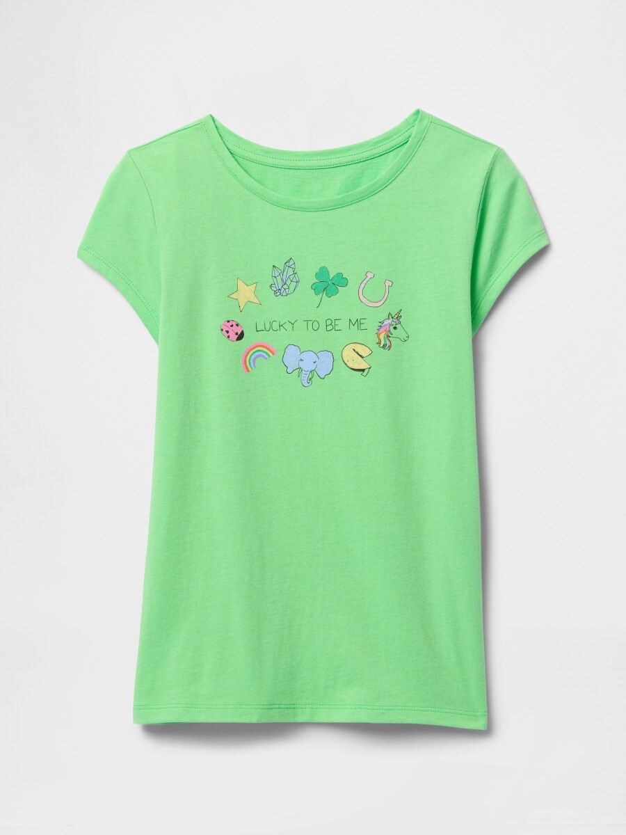 Remera Gráfico Niña - Lucky Green 