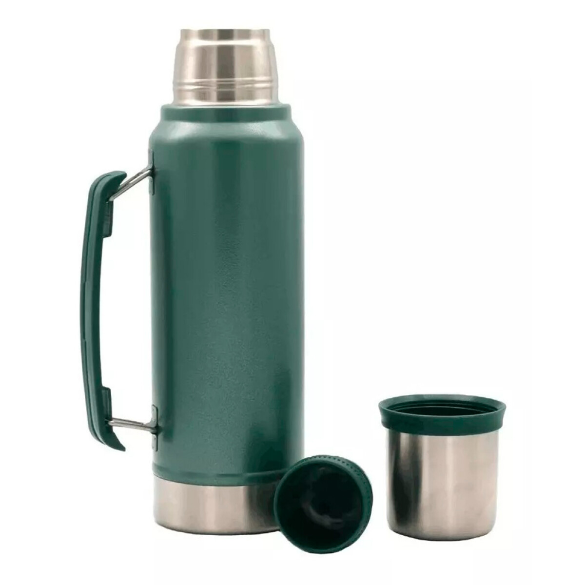 Termo de Acero Inoxidable 1,2 L con Tapa y Manija - VERDE 