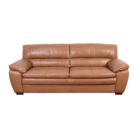 SOFÁ 3 CUERPOS CUERO-100-NATURAL AMARILLO NEW FOCUS MOSTAZA