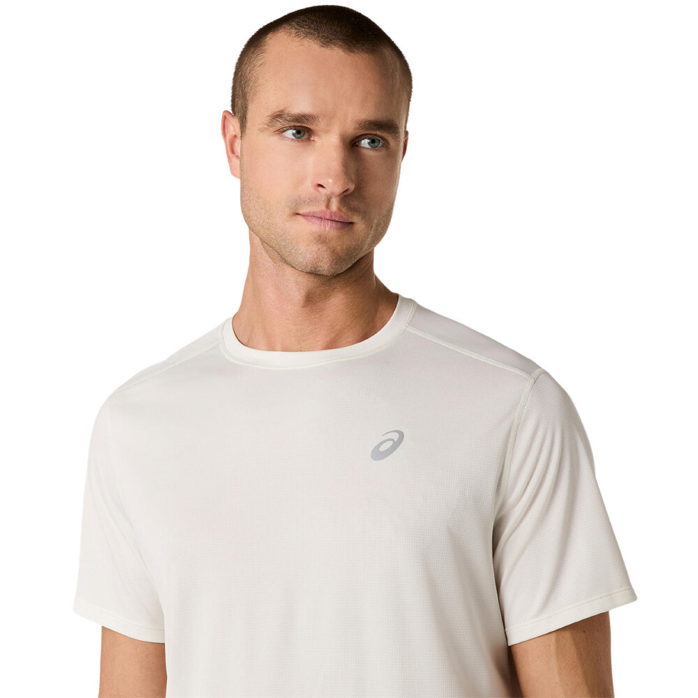 Polo Running Asics Silver SS Top Hombre Cream