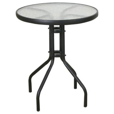 Set Juego Jardín Mesa Vidrio + 2 Sillas Exterior Negro