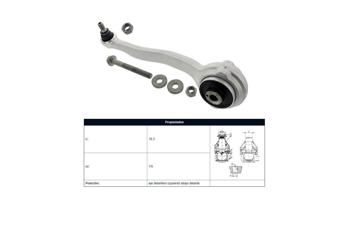 Brazo De Suspension Del Mercedes Benz C 200 Cgi (W204)/C 200 Kompressor (W204)/C 250 Cgi (W204)/C 180 Kompressor (W204) 10-14 I Brazo De Suspension Del Mercedes Benz C 200 Cgi (W204)/C 200 Kompressor (W204)/C 250 Cgi (W204)/C 180 Kompressor (W204) 10-14 I