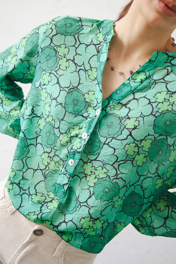 CAMISA JULIA TREBOL VERDE