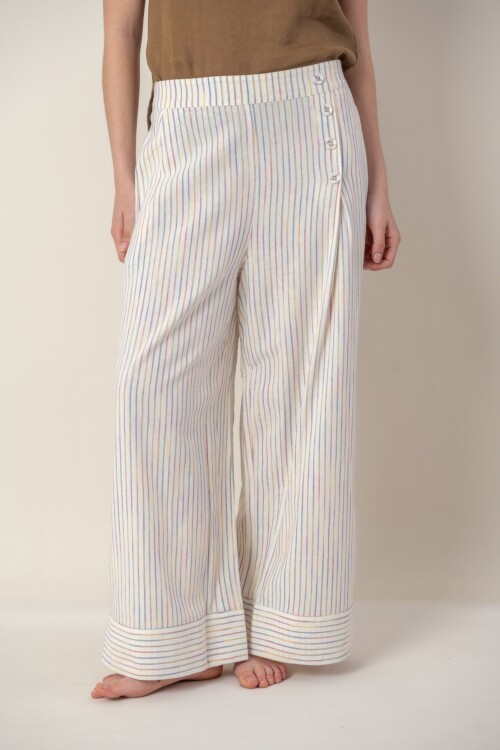 Pantalón ancho de lino Pantalón ancho de lino