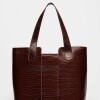 Shopper The Braided En Cuero Grabado Croco Red Tabaco