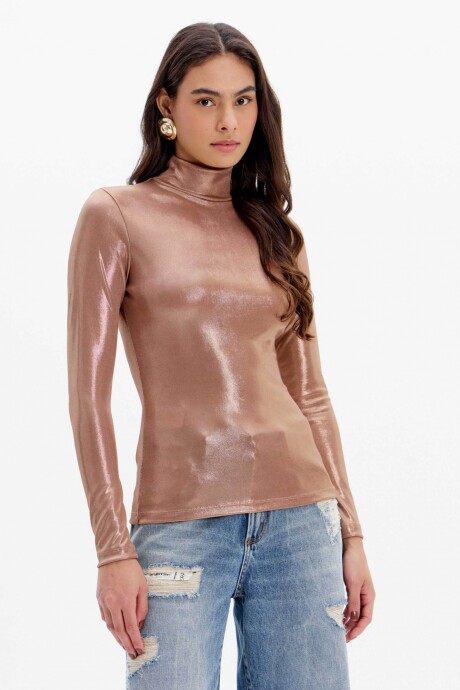 Blusa manga larga Goldi Cobre Metalizado