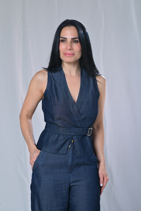 Chaleco de jean Audelia Azul