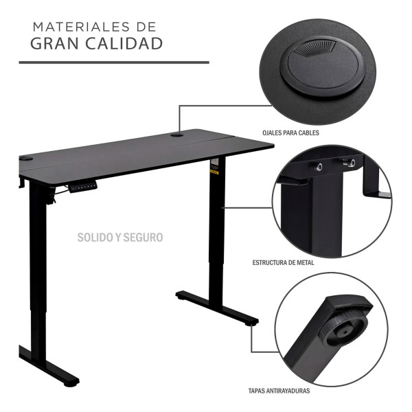 Escritorio Gamer Eléctrico + Silla Gamer 160kg MARRON