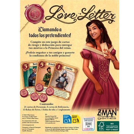 Juego de Mesa Z-man Games Love Letter +10 001