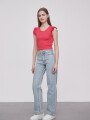 Remera Cetine Rojo Coral