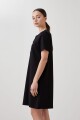 Vestido midi con botones negro