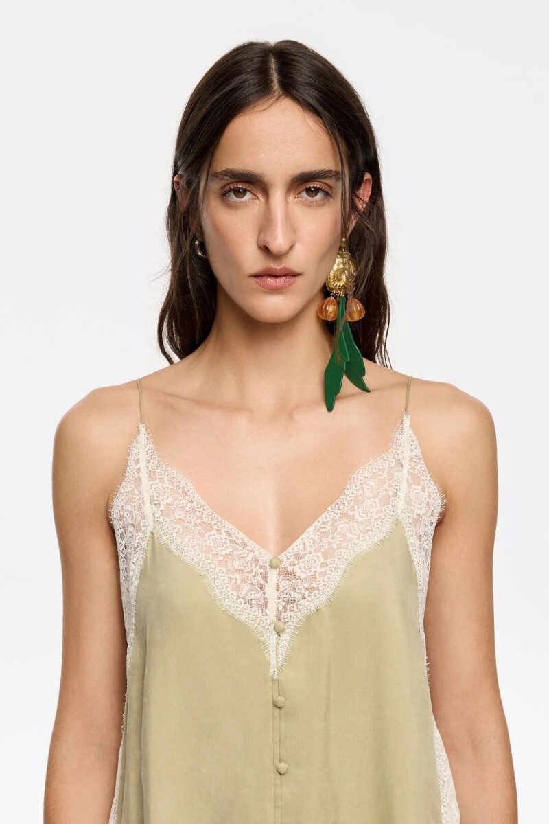 VESTIDO LACE Kaki