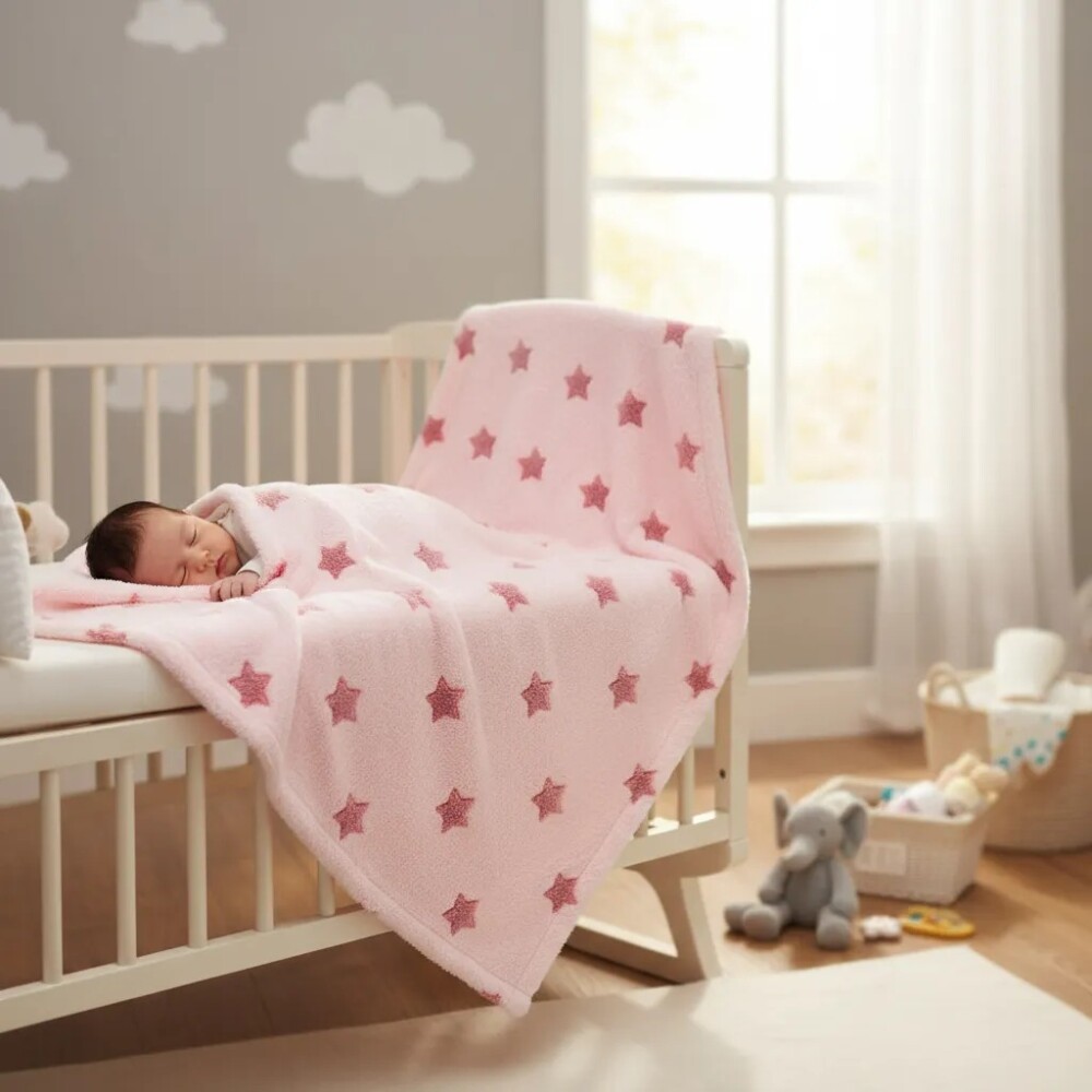 Manta estrellas BUBA clasica rosa