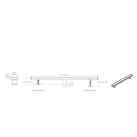 Desague Aqua Lineal Negro Mate 70cm Desague Aqua Lineal Negro Mate 70cm