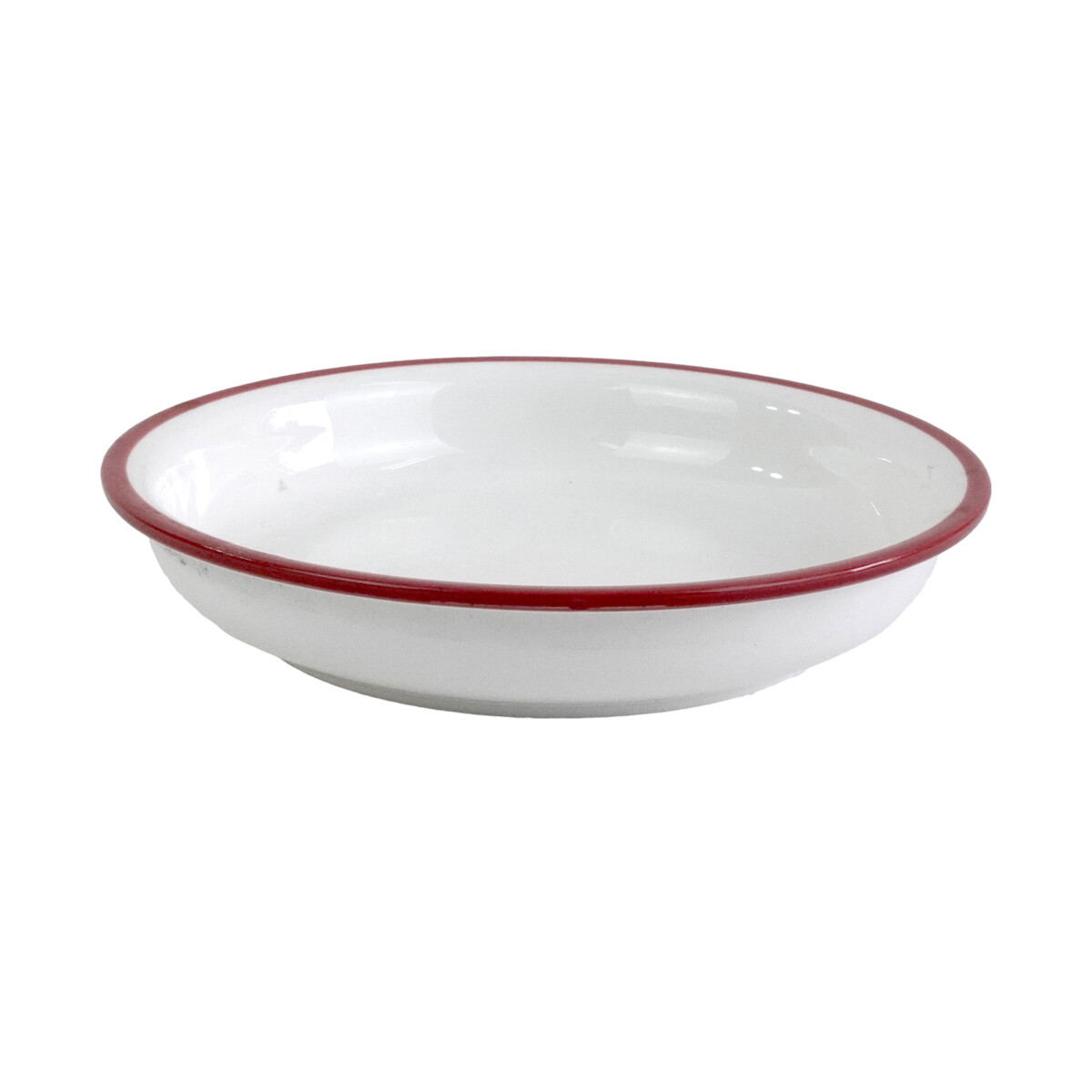 PLATO POSTRE CERAMICA BCA C/BORDE COLOR 17X3CM 