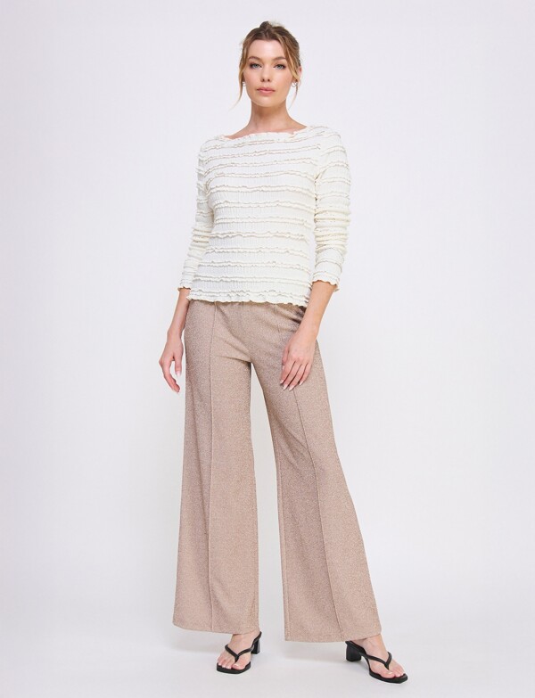Pantalon Wide Leg Brillo DORADO