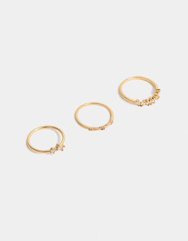 Sets Anillos Premium Gold Anillos Sets Bañados En Oro - Dorado