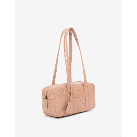 Cartera City Efecto Croco Rosa Claro