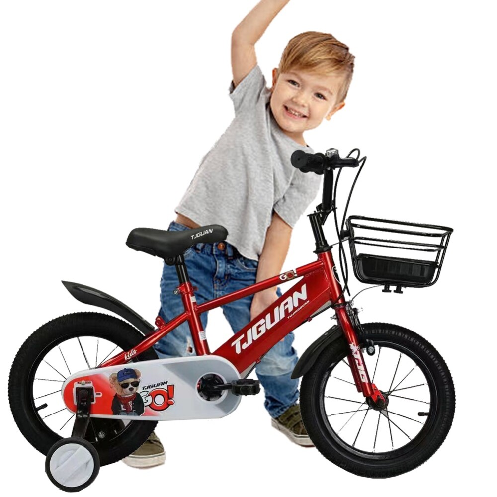 Bicicleta Infantil Rodado 14 Para Niño Con Rueditas Auxiliares Rojo