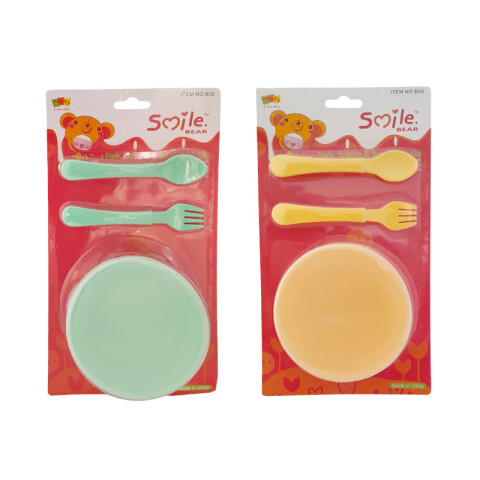 Outlet Contenedor y cubiertos infantil 4 colores Outlet Contenedor Y Cubiertos Infantil 4 Colores