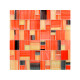 Mosaico Venecita Vidrio Cuadrado 30X30 Naranja Negro Rayado