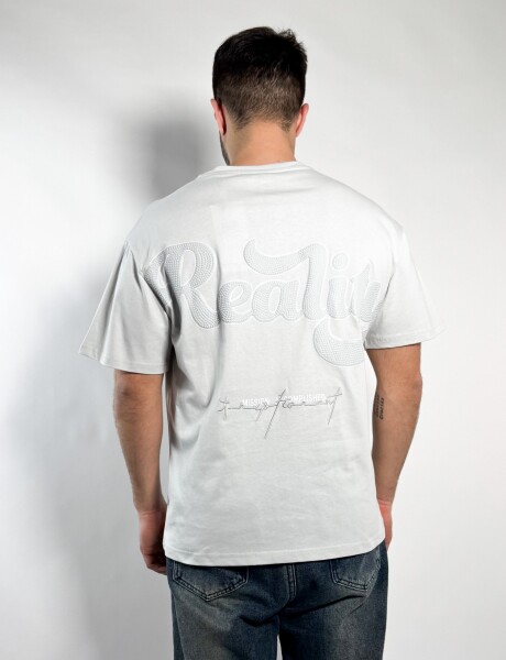 Remera oversize con estampa con relieve Bal Gris