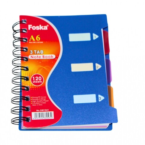 CUADERNO FOSKA TAMAÑO A6 CON ESPIRAL Y CON DIVISIONES CUADERNO FOSKA TAMAÑO A6 CON ESPIRAL Y CON DIVISIONES