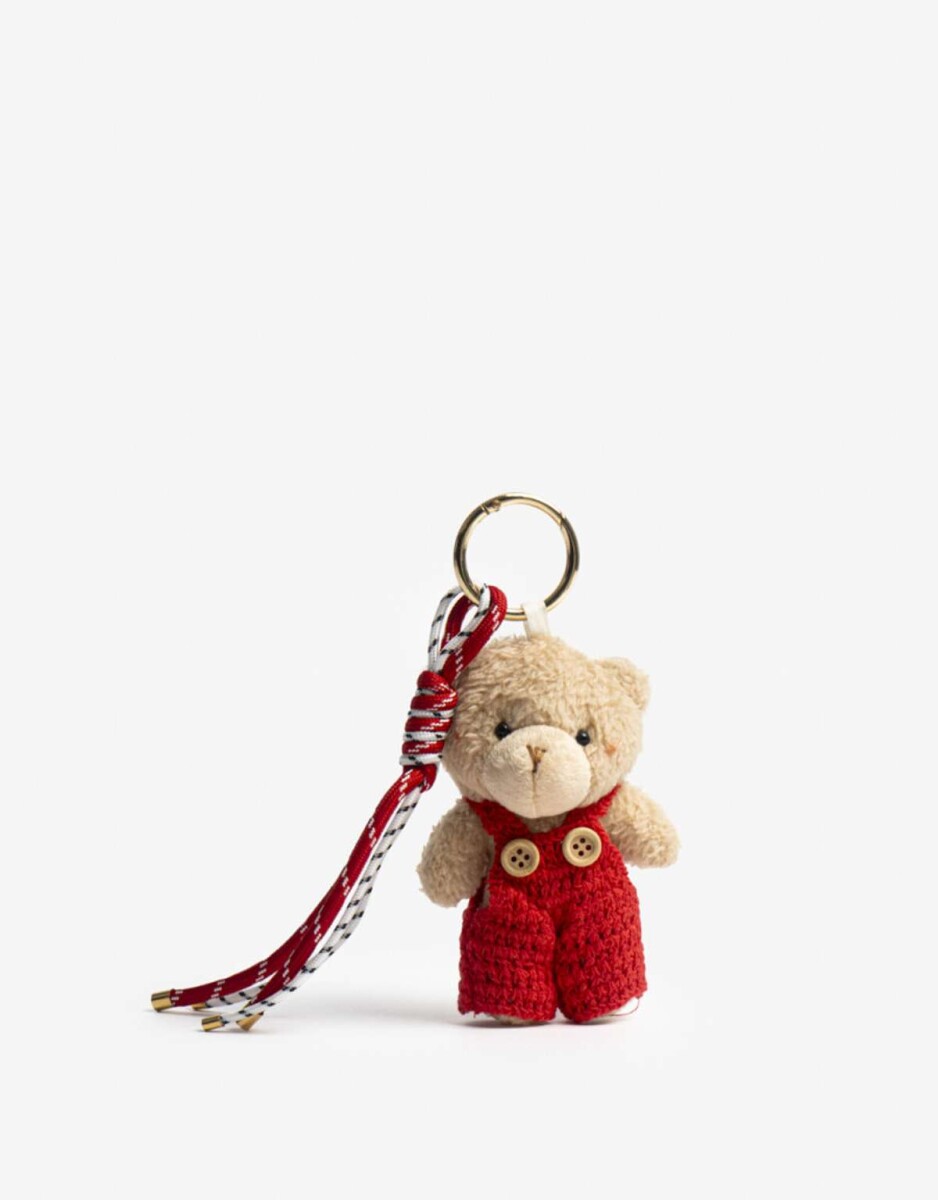 Llavero Oso De Peluche Con Cordón - Combinacion Bicolor 