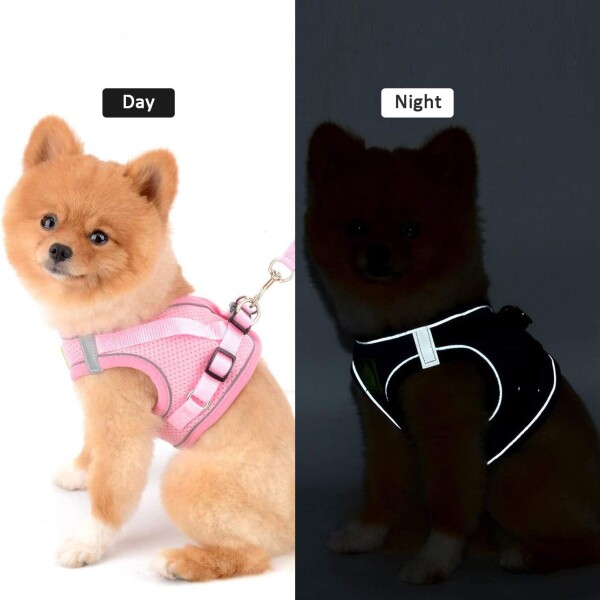 Arnes Reflectivo Talle S Mascota Correa Pechero Perros Gatos Color Variante Rosa